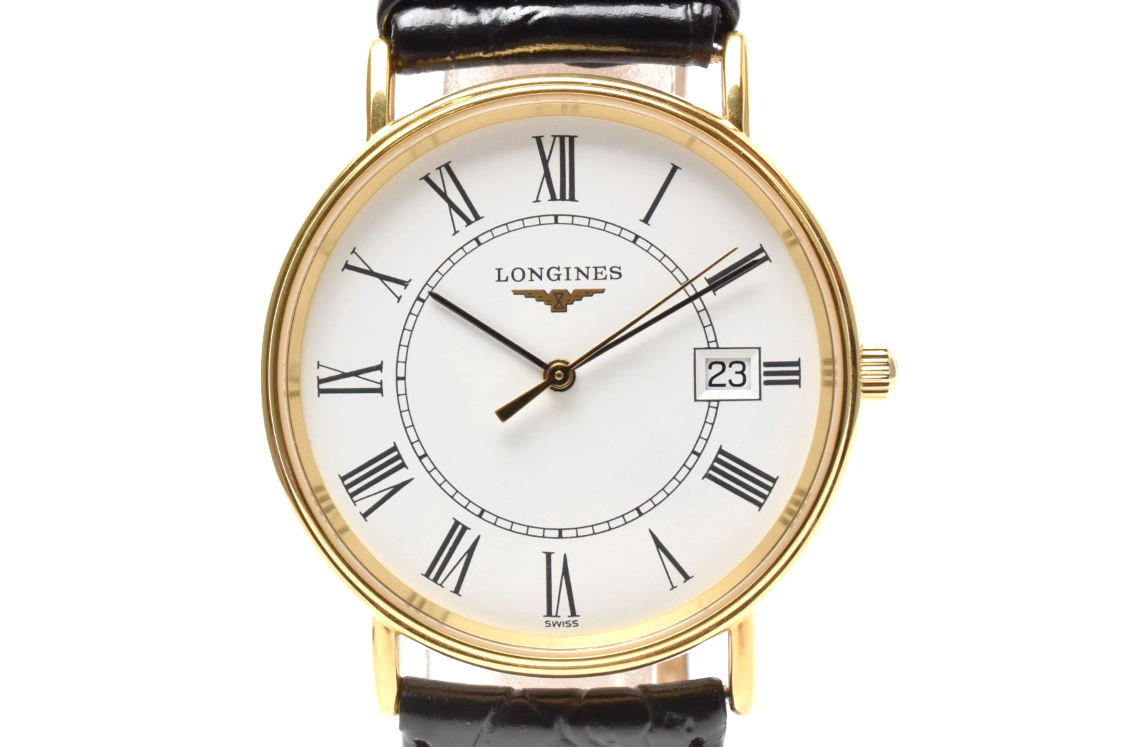 ▶️[N MINT] LONGINES L4.720.2 Grand Classic Presence Quartz Mens Watch Gold Dial