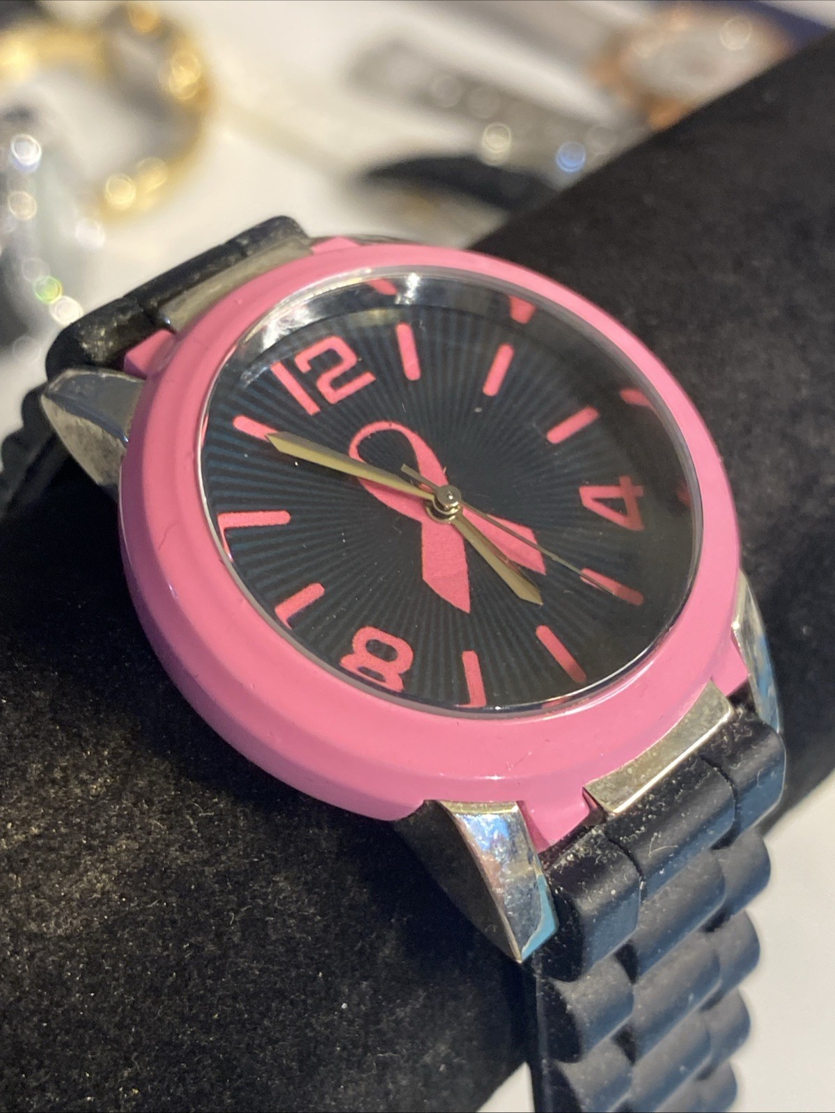 Breast Cancer Awareness Pink Ribbon Watch New Battery