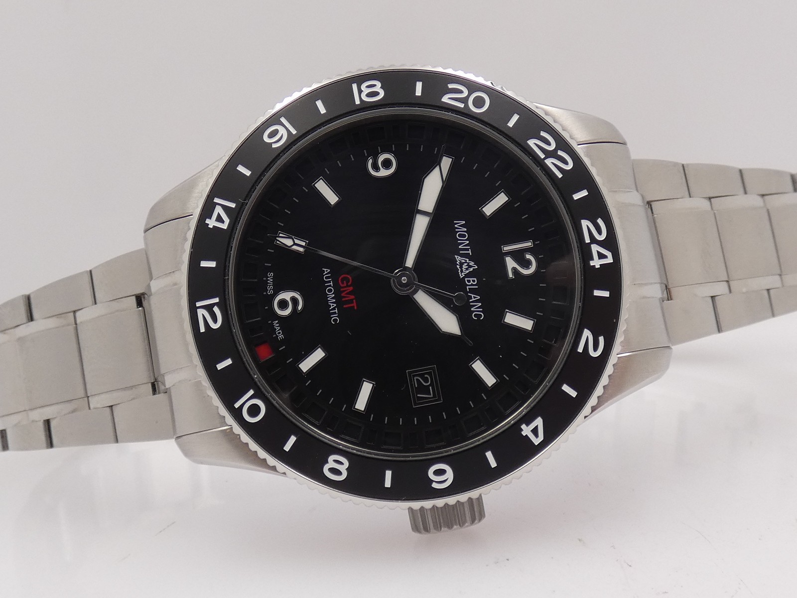 MONTBLANC 1858 BLACK GMT 129615 NEW BOX PAPERS&STICKERS MAR 2026 AUTOMATIC WATCH