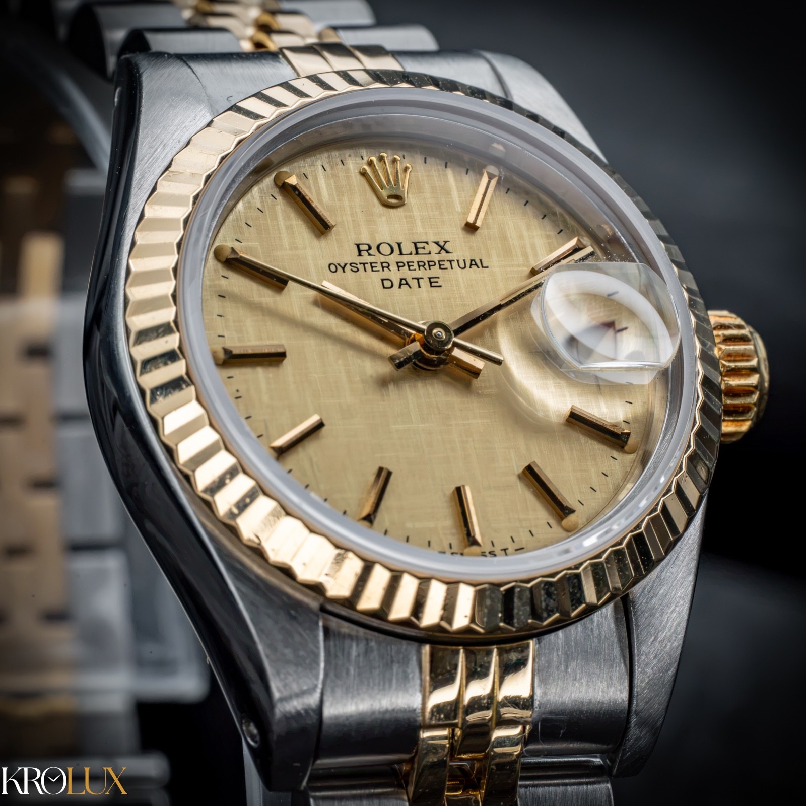 1982 Rolex Lady-Datejust 26mm Two-Tone Linen Dial 69173