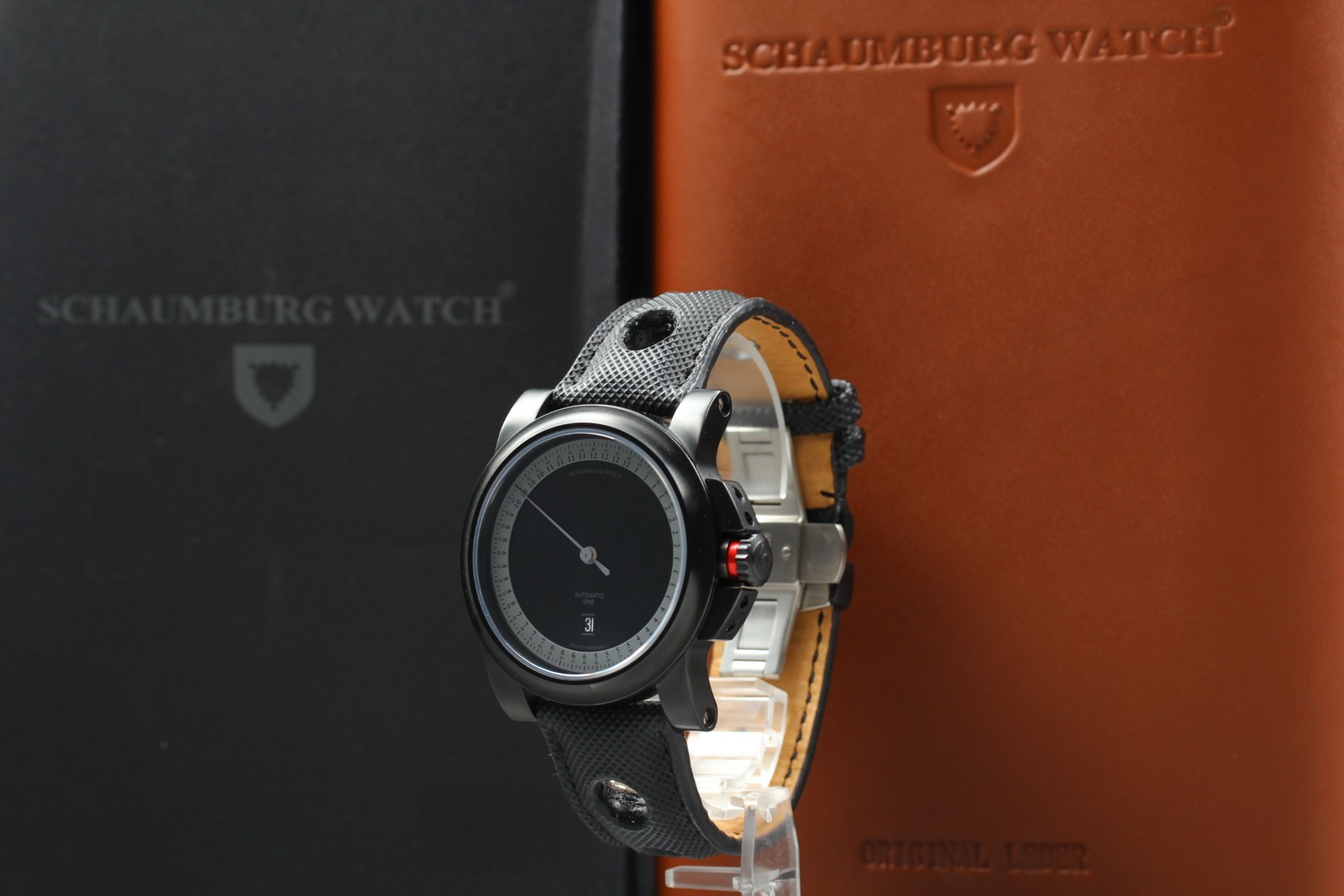 Schaumburg GT ONE-2 PVD Black Date Automatic Made in Germany Watch [ Band Wear ]