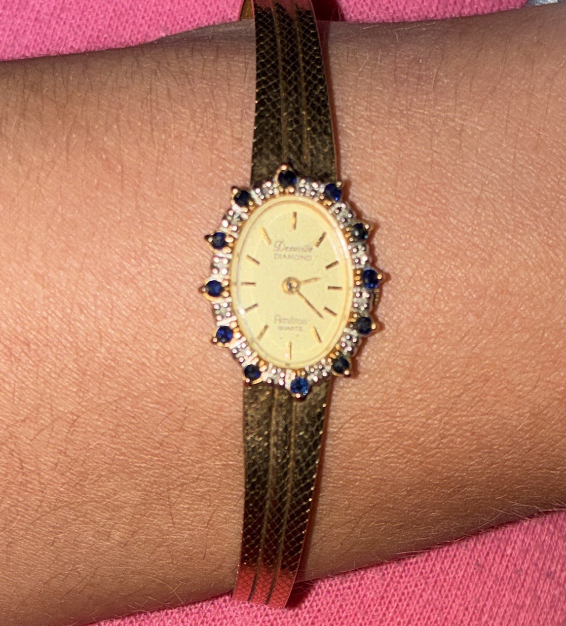 Armitron Deauville Diamond Accent Quartz Oval Gold-Tone Analog Bracelet Watch
