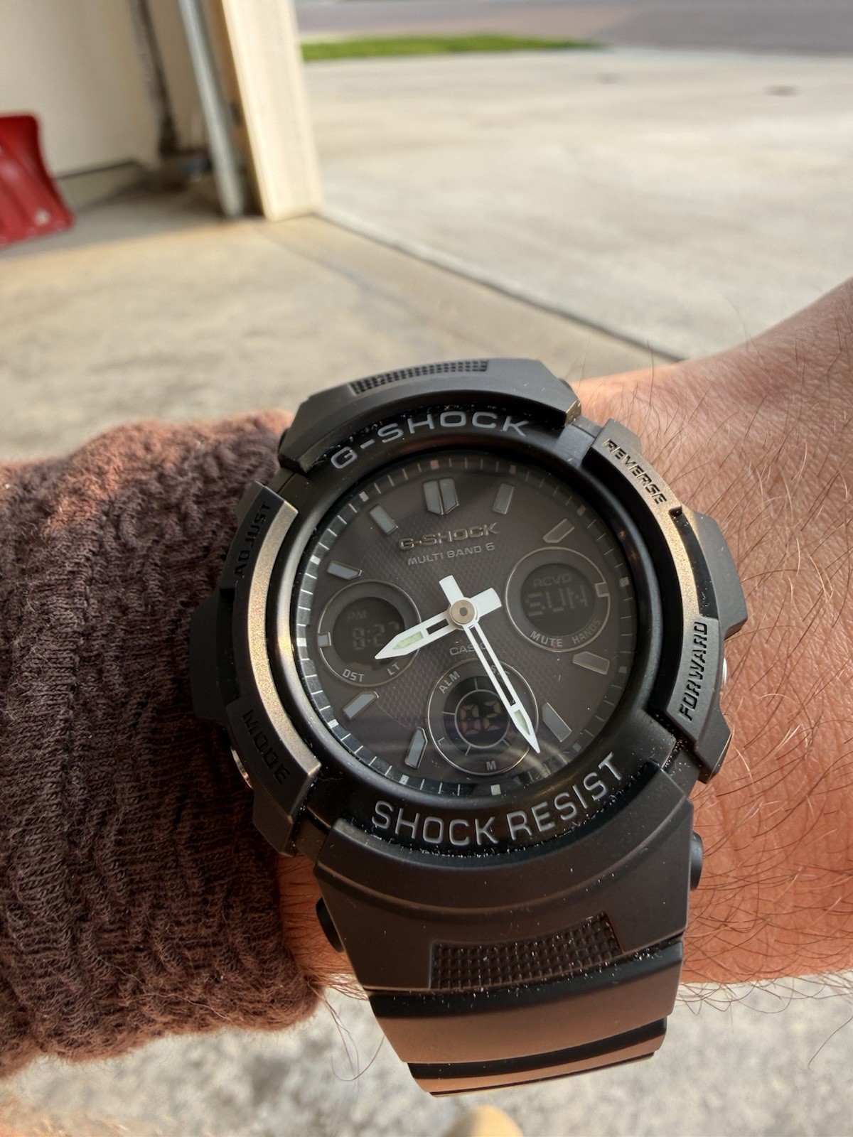 Casio G-SHOCK AWG-M100B Tough Solar Atomic Multiband 6 Black Resin 200m