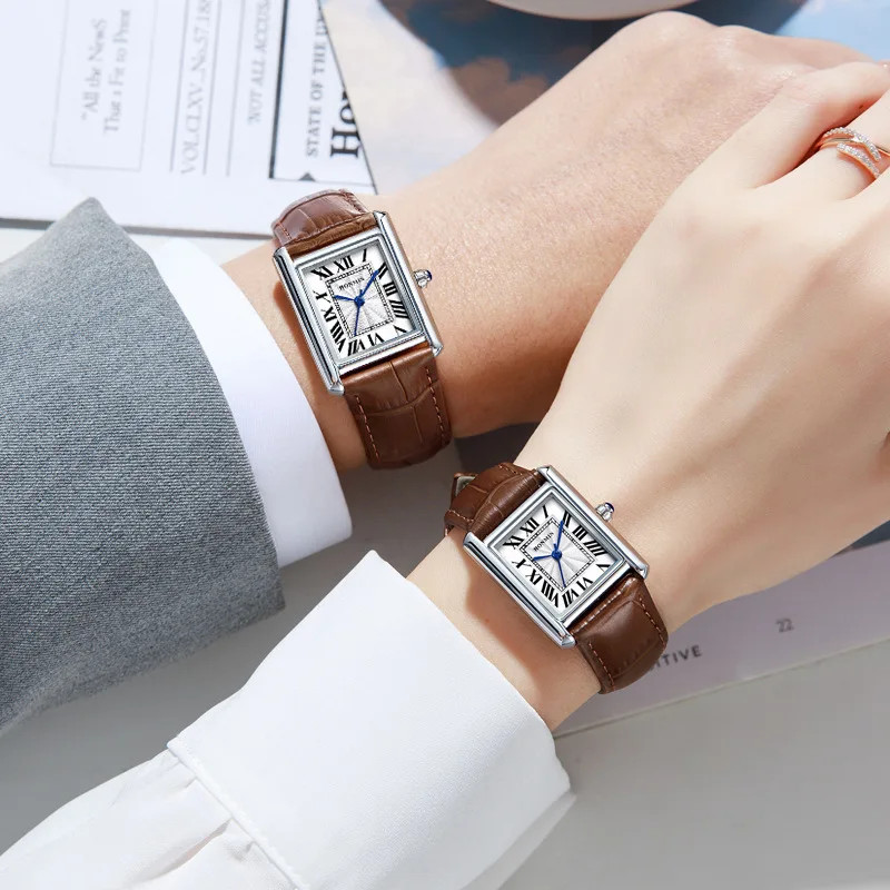New Elegant Watches for Women and Men Fashion Leather Strap Waterproof Quartz