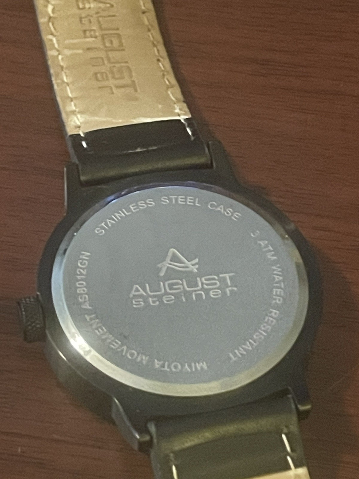 August Steiner Brushed Black Steel Men’s Watch (model AS8012GN) 44mm