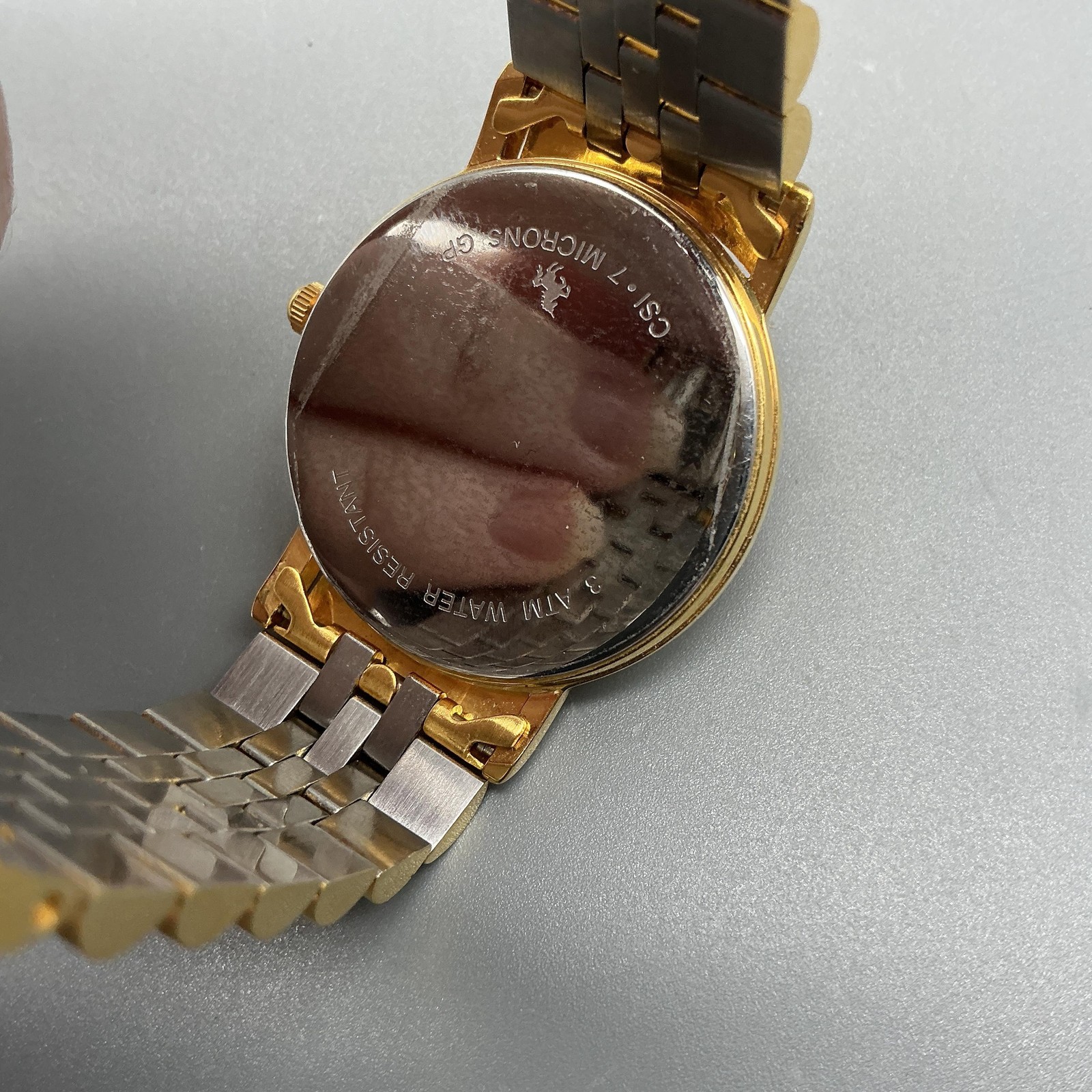 CSI Mens Watch 31mm Gold Tone 25 Years Swiss 7k Gold Plated New Battery 7.5″