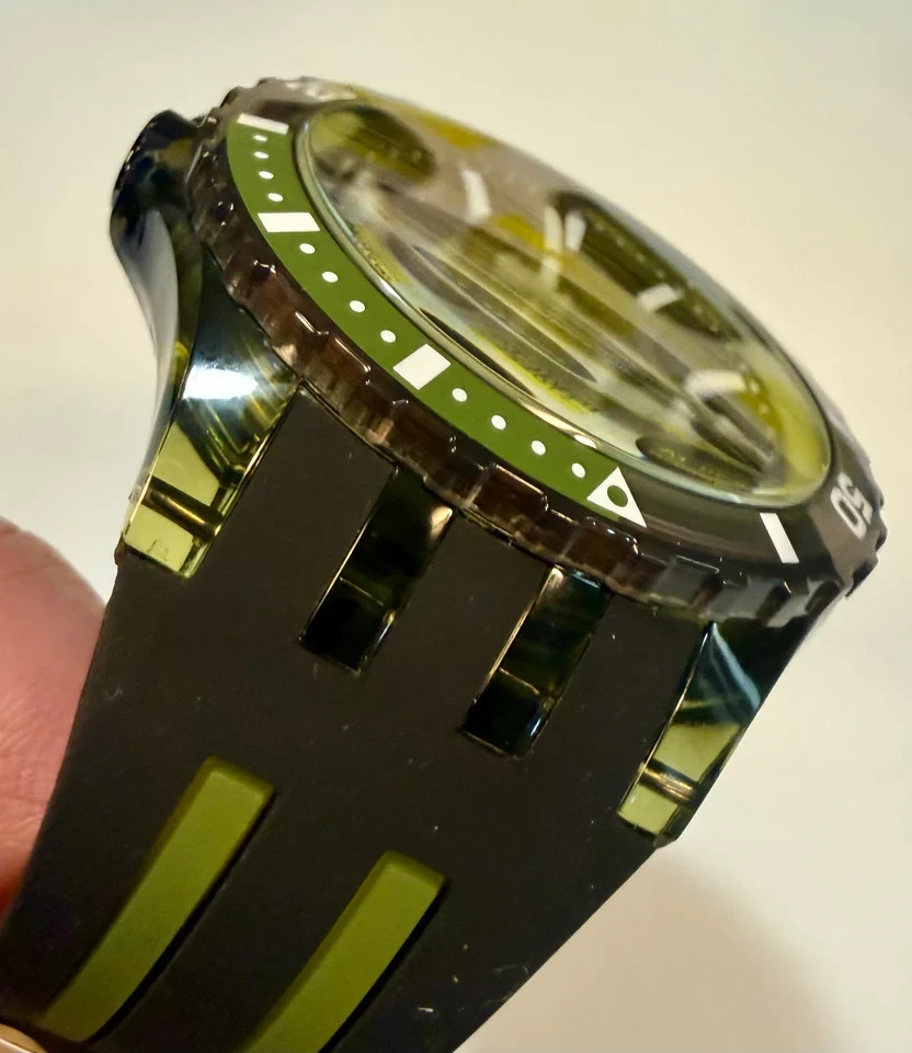 Invicta Subaqua 70035 Men 44mm Quartz Black Dial Olive Green Silicone Watch