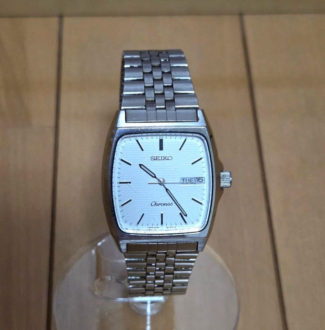 New Battery SEIKO Chronos Day Date Silver 5H23 5110