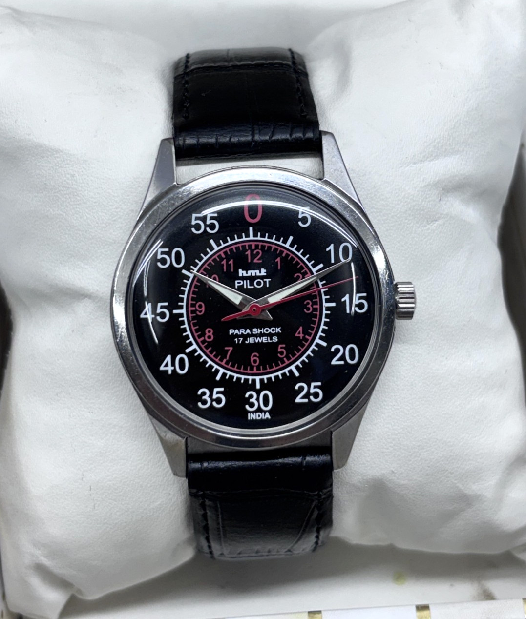 Vintage Refurbished HMT Pilot Black 17 Jewels Hand Winding men’s Wrist Watch