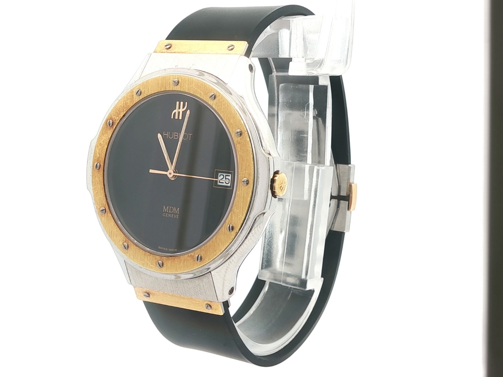 Men’s Hublot MDM 38mm Stainless Steel & Gold Tone Bezel Wrist Watch Ref. 1823.2