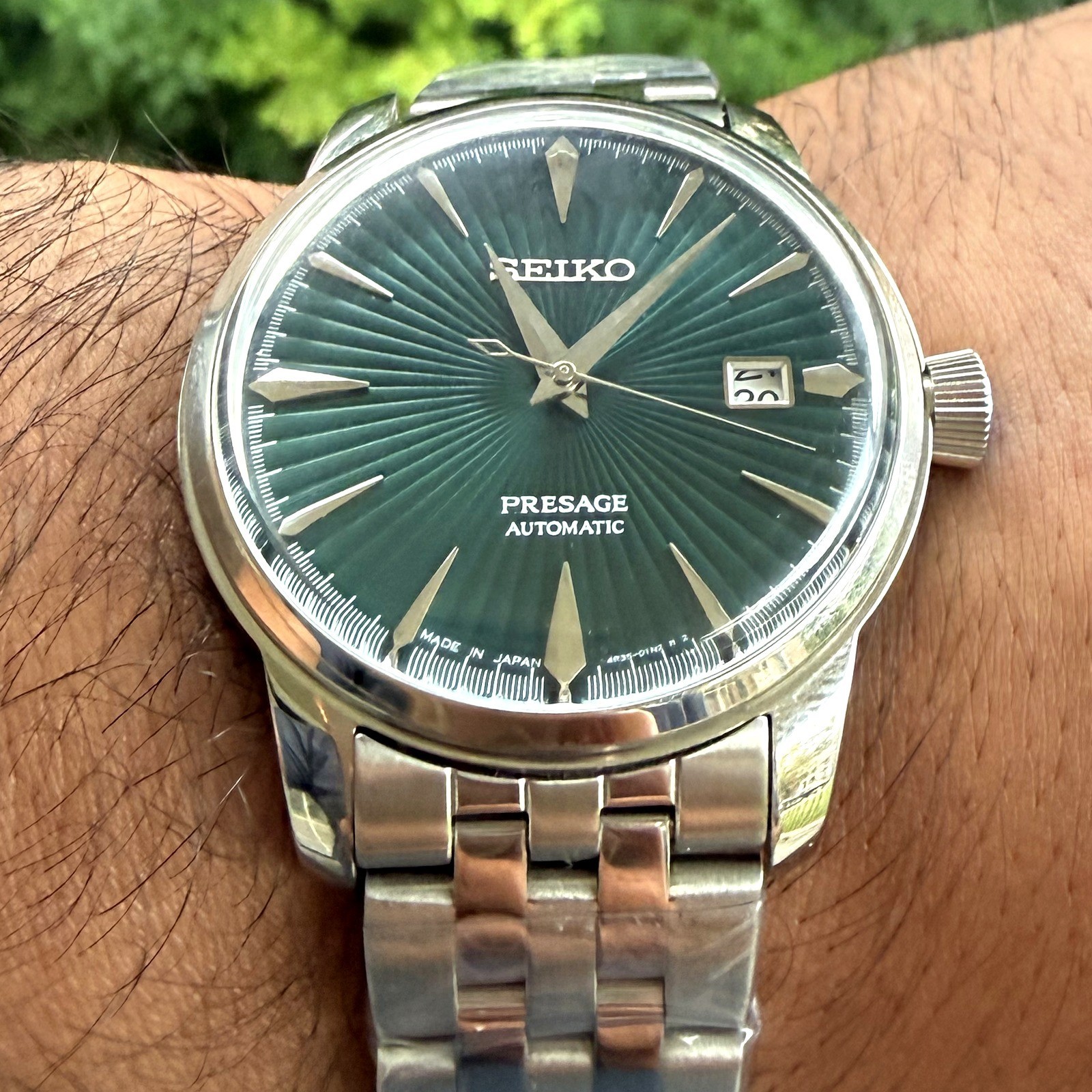 Seiko Presage Cocktail Time Mockingbird SRPE15 Green Dial 40.5mm Automatic Watch