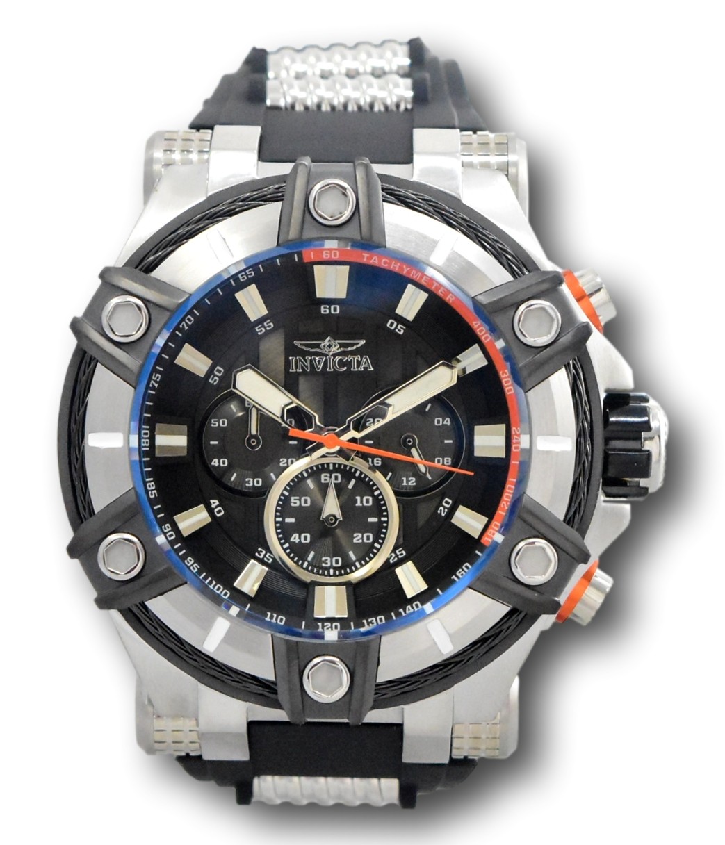 Invicta Bolt Cable Men’s 52mm Black and Silver Chronograph Watch 35547