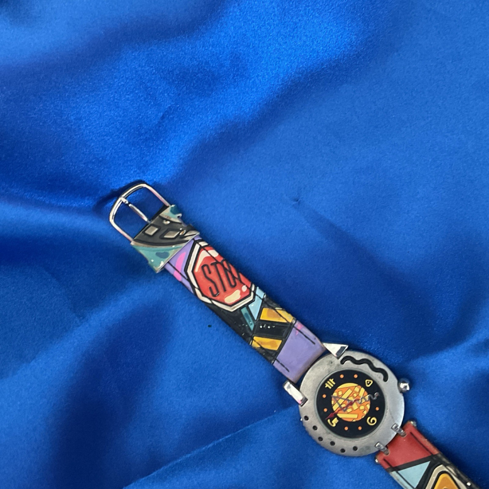 Vintage MELUX Pop Art Graphic Strap Watch – 1990’s Swiss/European