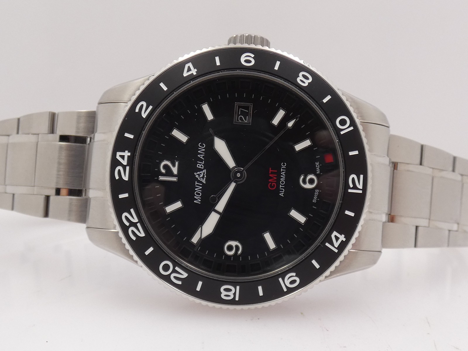 MONTBLANC 1858 GMT BLACK 129615 NEW BOX PAPERS&STICKERS MAR 2026 AUTOMATIC WATCH