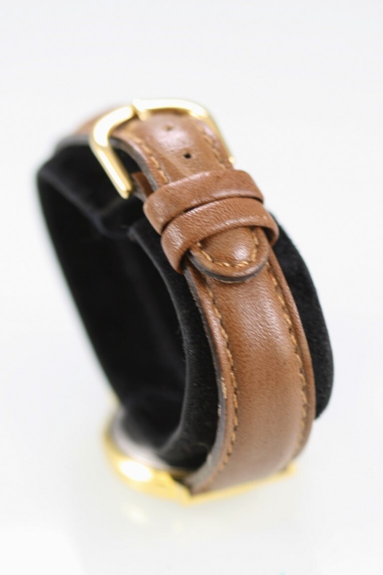 Folio Women Watch Stainless Steel Gold Water Resist Brown Leather Battery Quartz