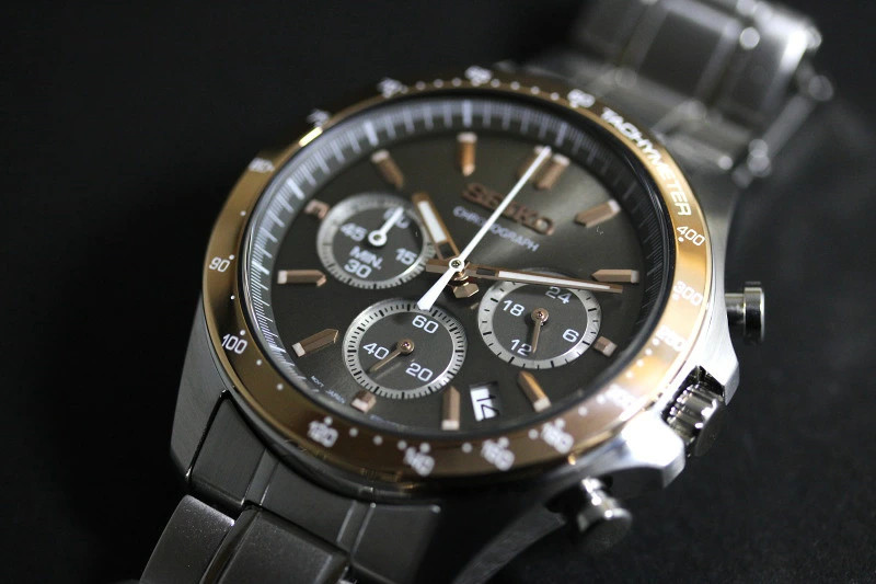 SEIKO Spirit SBTR026 Quartz Chronograph Brown Men’s Watch Authentic Japan