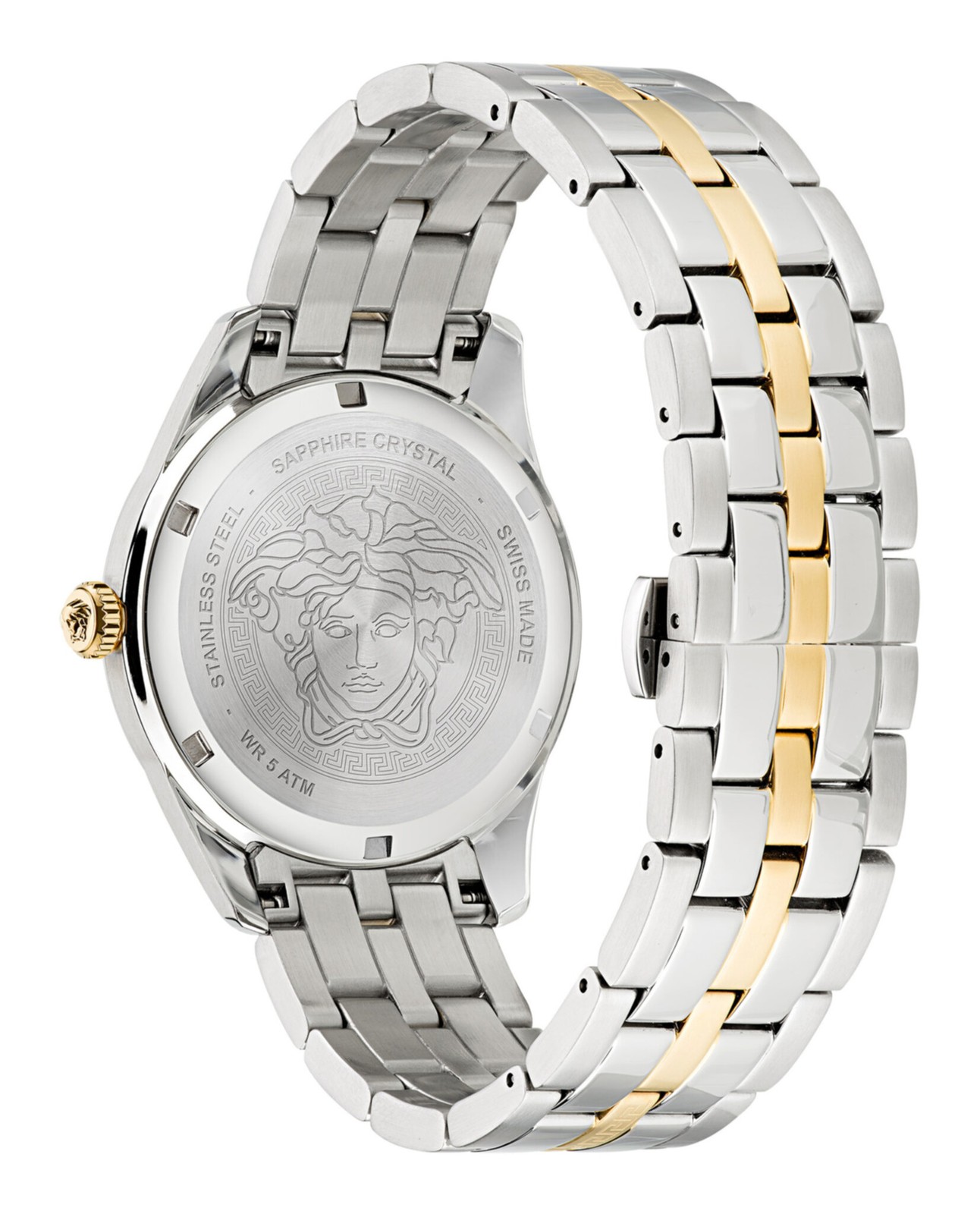 Versace Mens Greca Time Two Tone 41mm Bracelet Fashion Watch