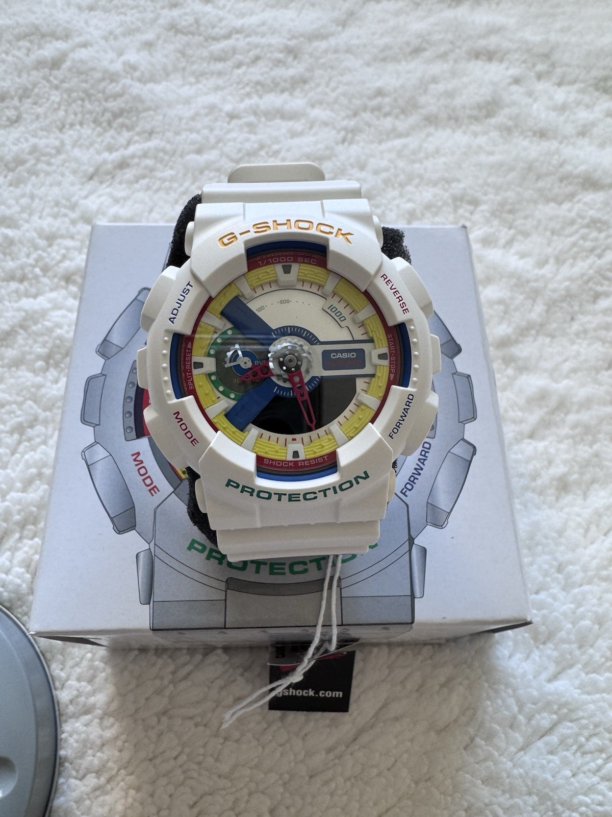NEW Casio Dee And Ricky Collab White G-Shock Watch Multicolor Dial GA-111DR-7ACR