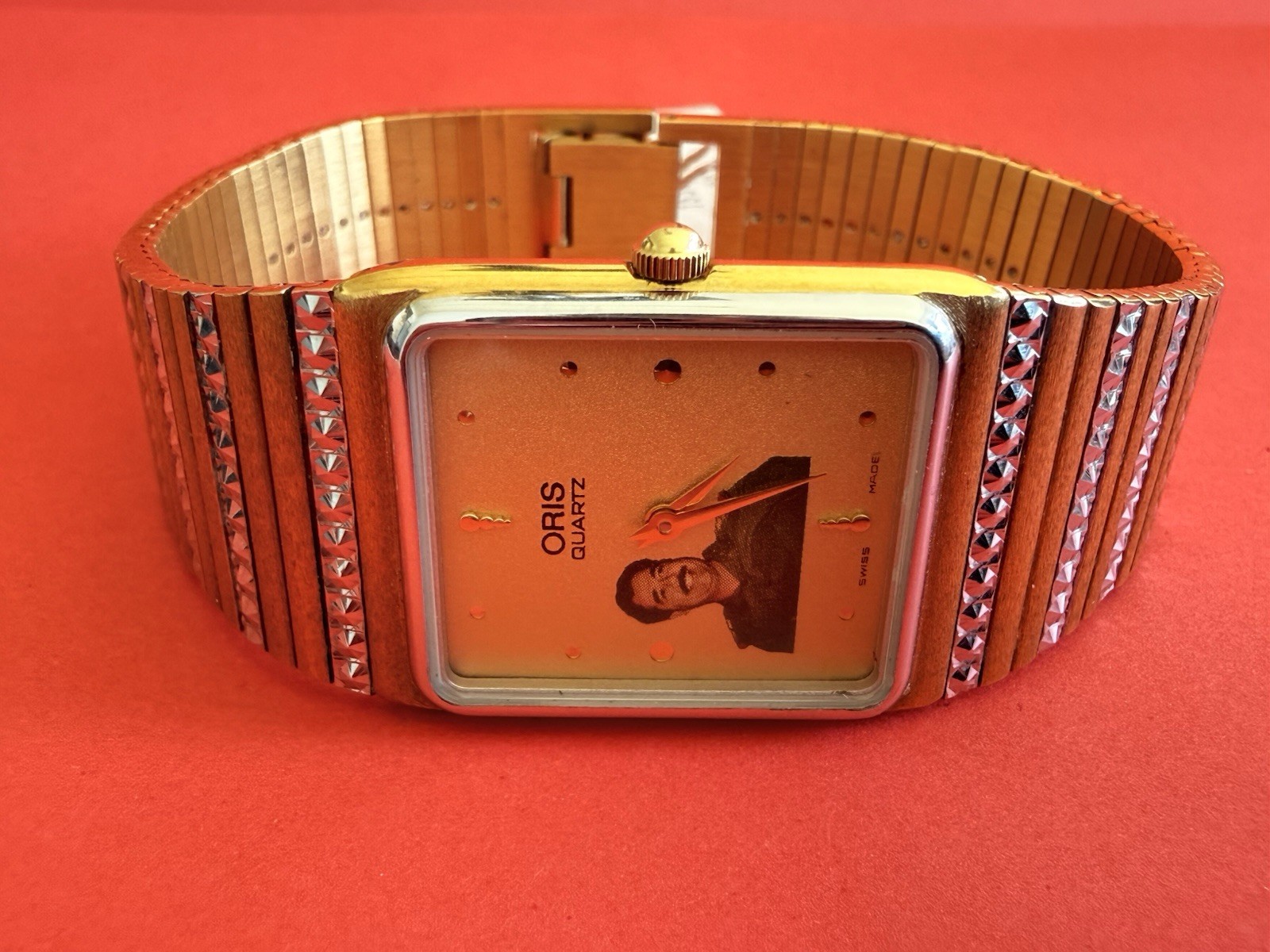 SWISS ORIS President Saddam Hussein Iraq Photo Dial Watch BOX NEW Size R4