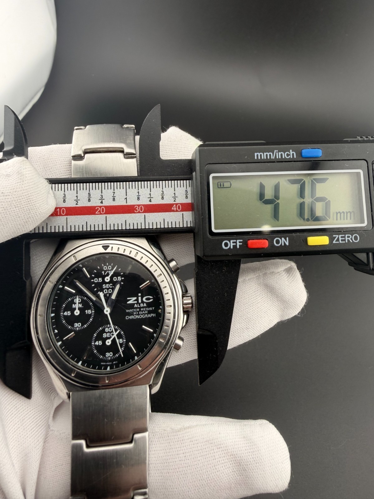 Rare Alba Zic V658-0A40 Chronograph Black Dial 10 Bar Water Resistant Stainless