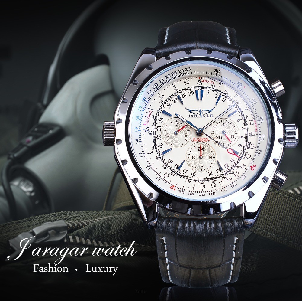 Luxury Men pilot/avitor Watch Multifunction Wristwatch Mechanical Automatic Gift