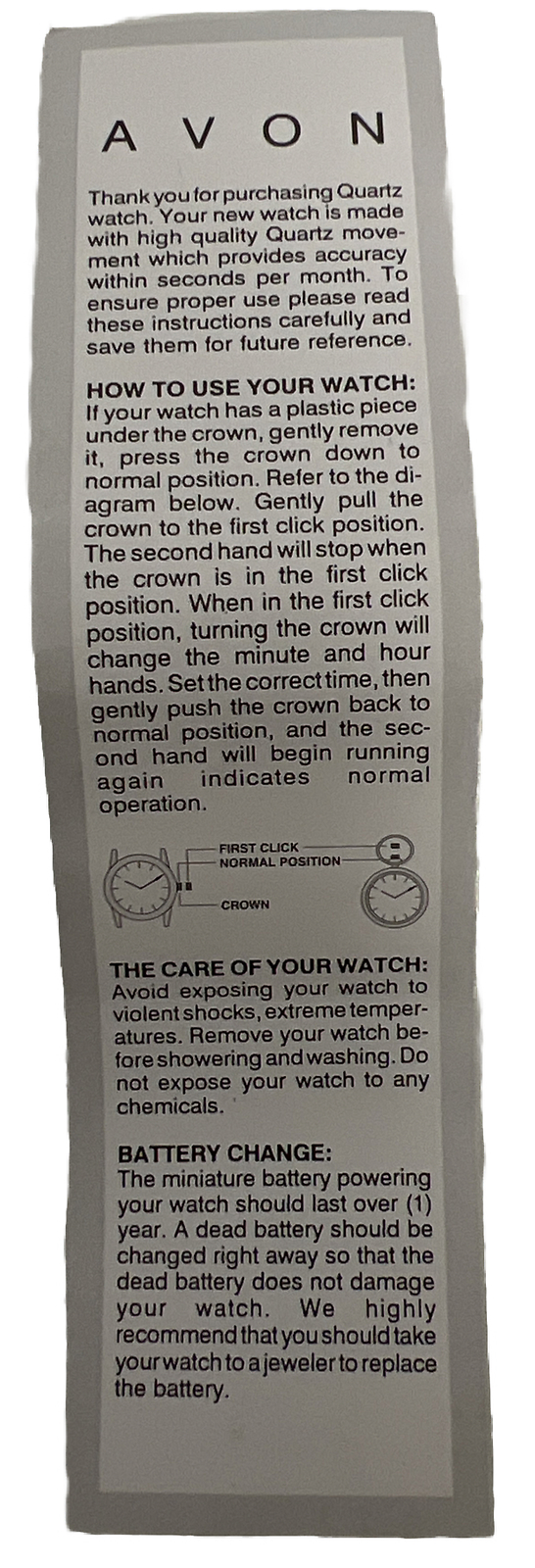 Avon Ladies Watch Letter C Vintage 2001 (Please See All Photos) New