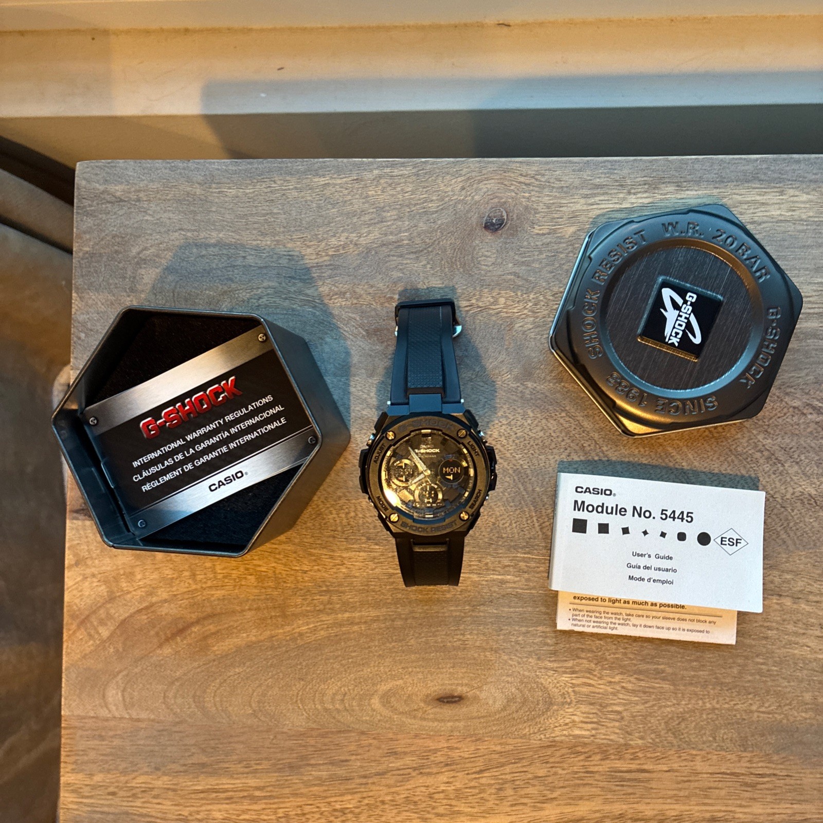Casio G-Shock G-Steel Tough Solar Resin 20ATM GST-S100G Black Steel 48mm Watch
