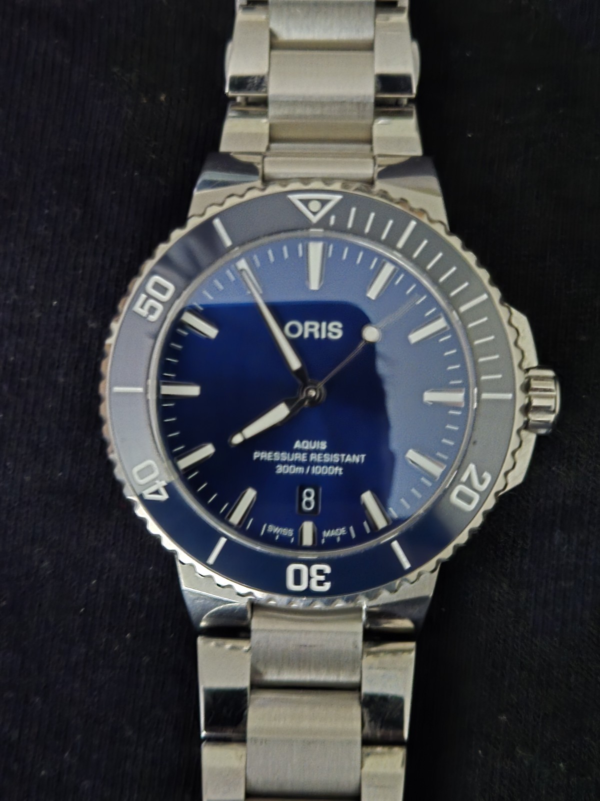 Oris Aquis Blue 41.5mm Full Set + Oris Mug (Boxed) & Oris Cap (Unworn)