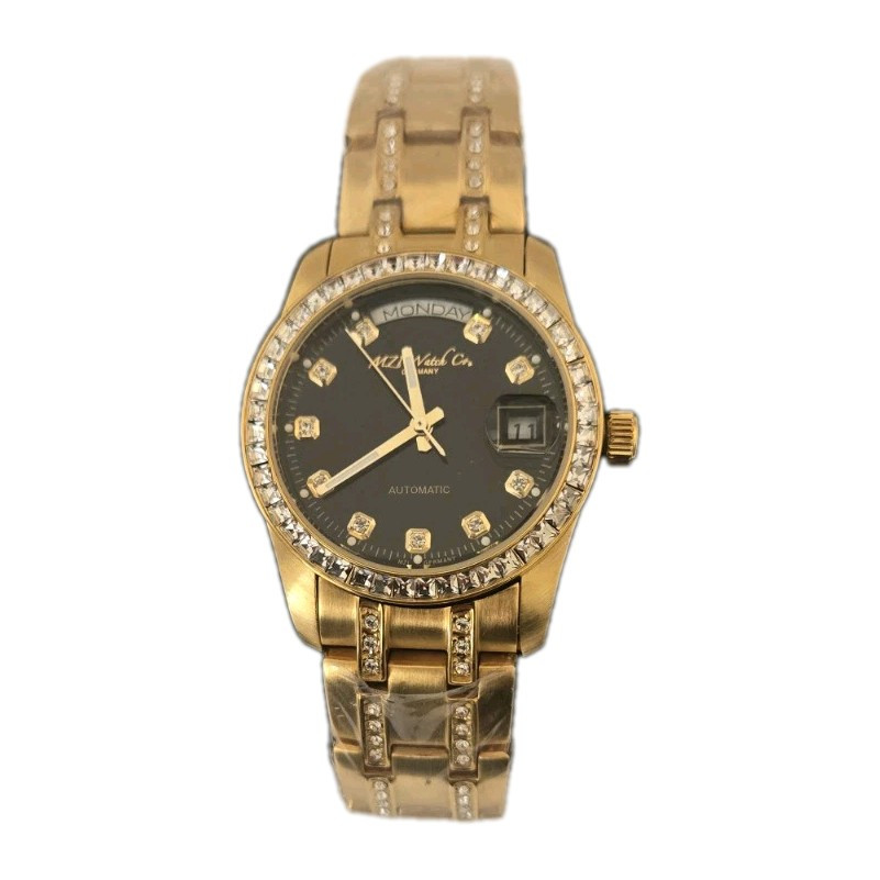 MZI Watch Co. Germany crystals Gold-tone 3 ATM Automatic Men’s Wristwatch NEW