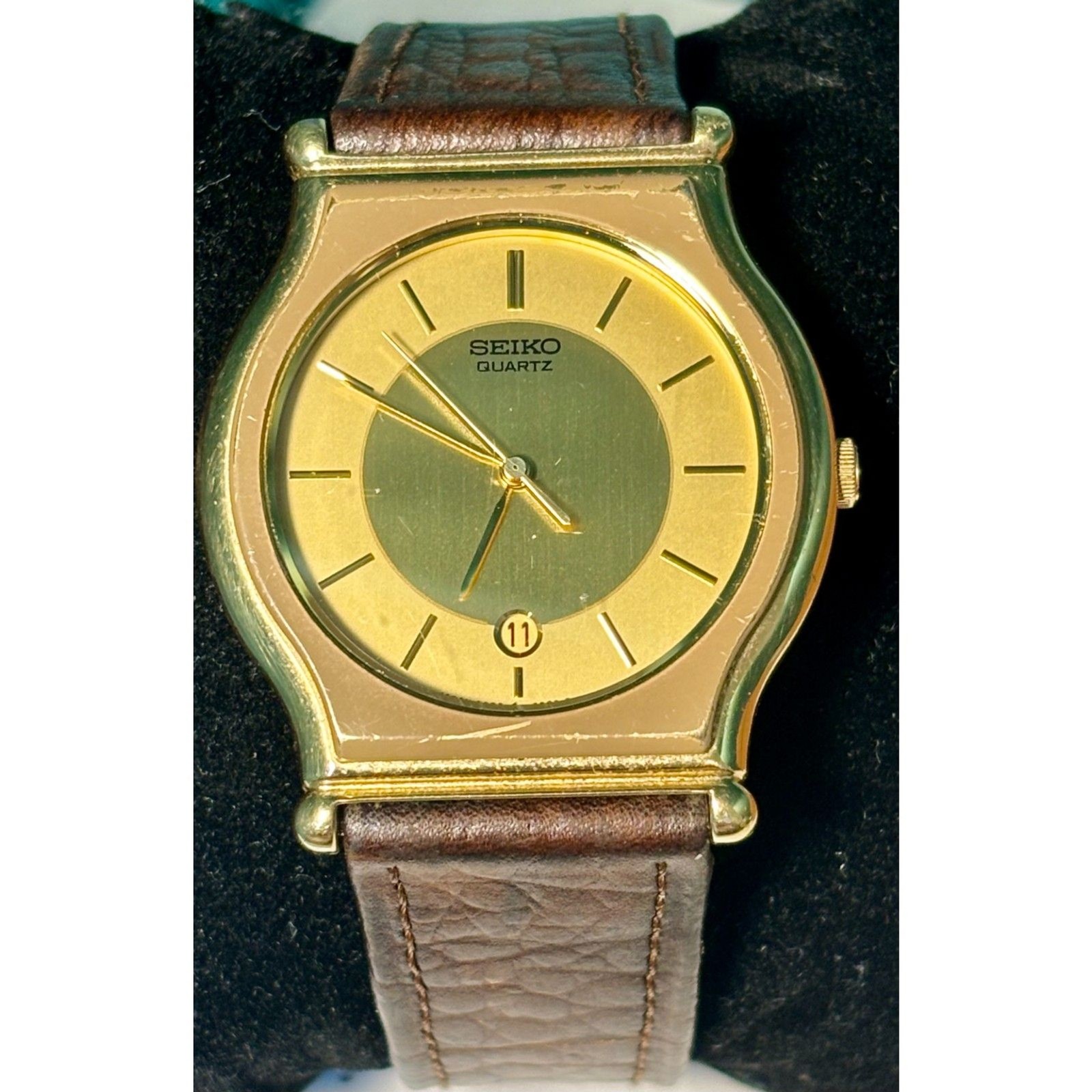 Vintage Seiko 2A32-014H Quartz Dress Watch (1985) – Fresh Battery