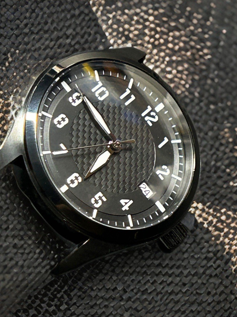 Sevin Pilot’s Black Waffle & Black PVD Case Automatic Watch