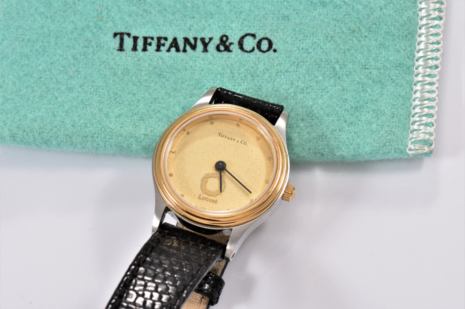 Tiffany & Co Stainless Steel Portfolio Lucent Swiss 25mm Watch Lizard Leather