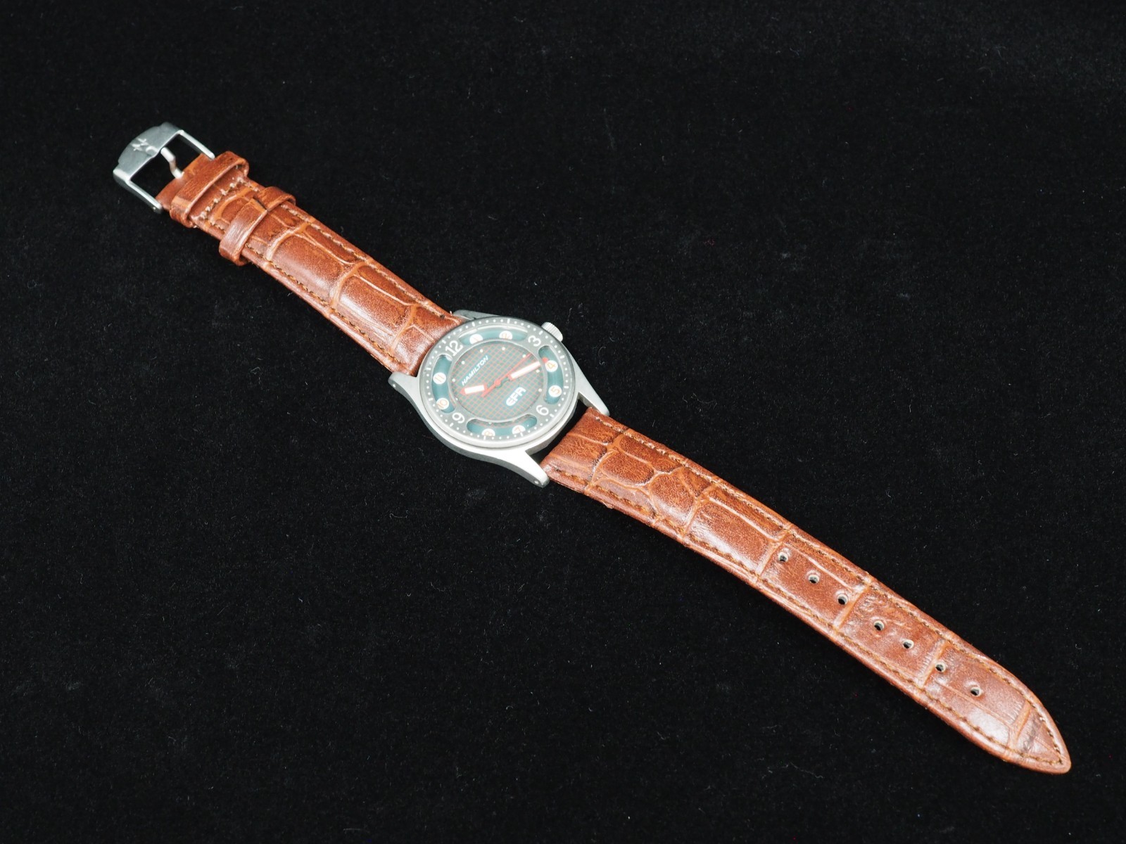 Rare Vintage Near MINT Hamilton EFA Black Dial Quartz 32mm Mens Watch JAPAN