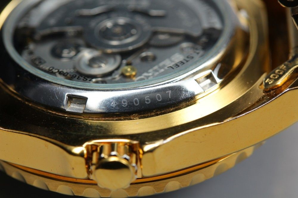 Working item SEIKO 5 Sports SNZF22 7S36 03C0 black gold automatic men s 17274