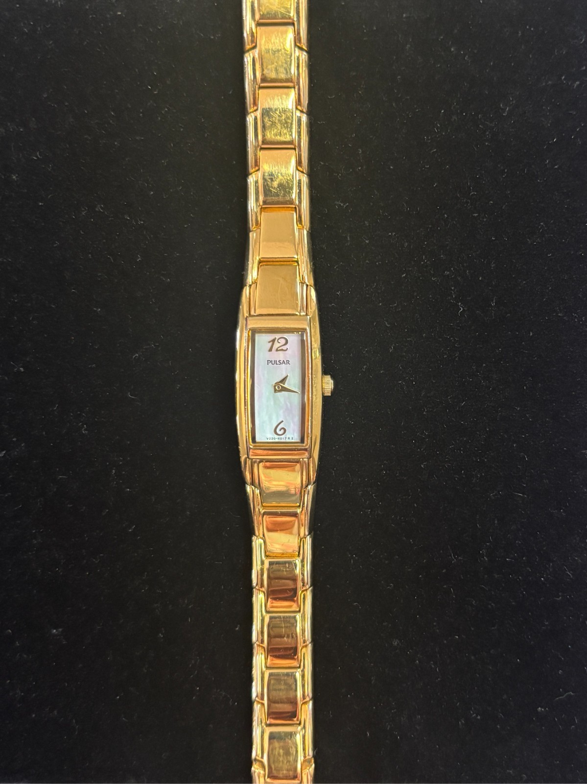Pulsar Women’s Gold‑Tone Bracelet Watch Rectangular Face Quartz Elegant Design