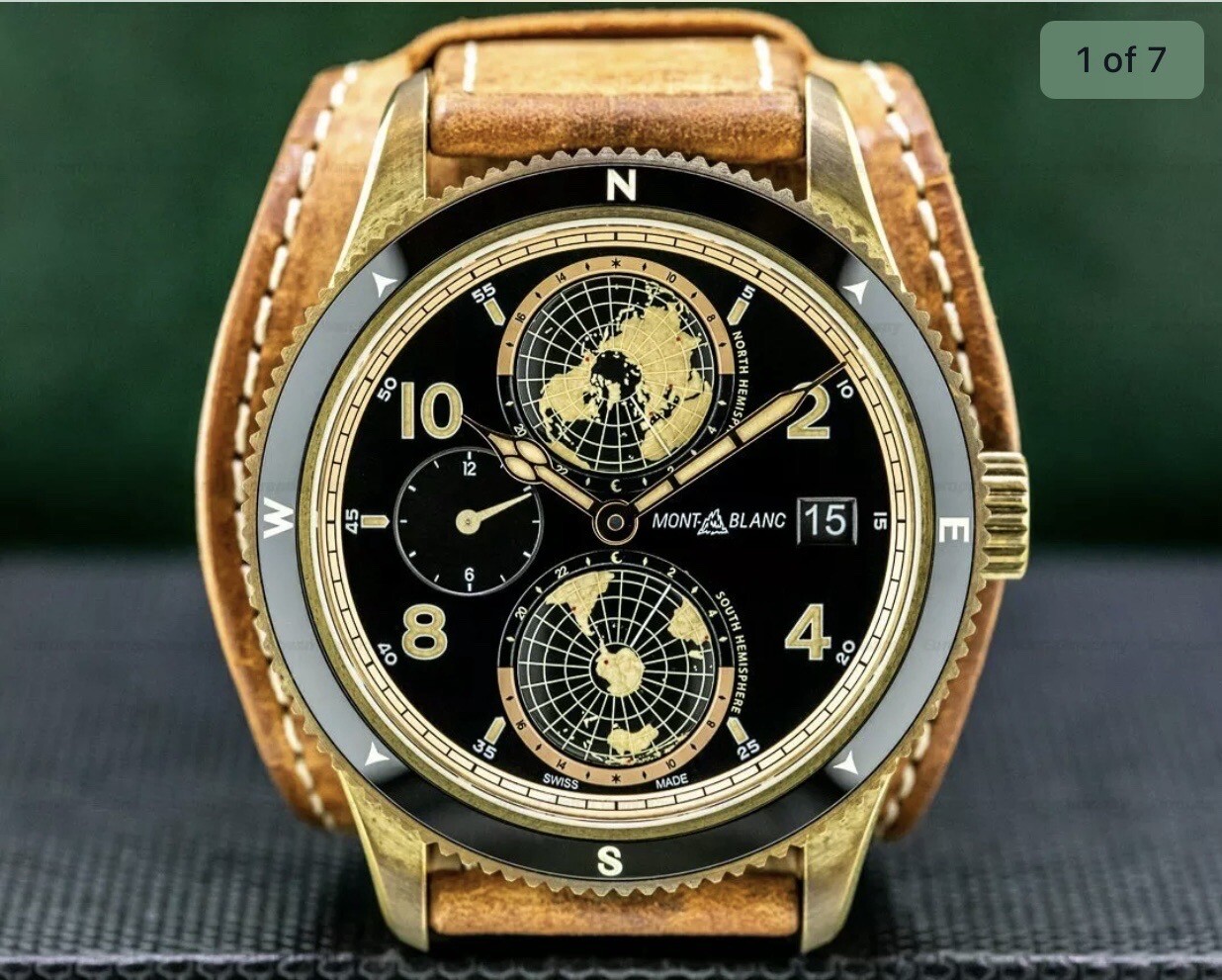 Montblanc 1858 Geosphere GMT Limited Bronze Black Dial Automatic Watch MB117840