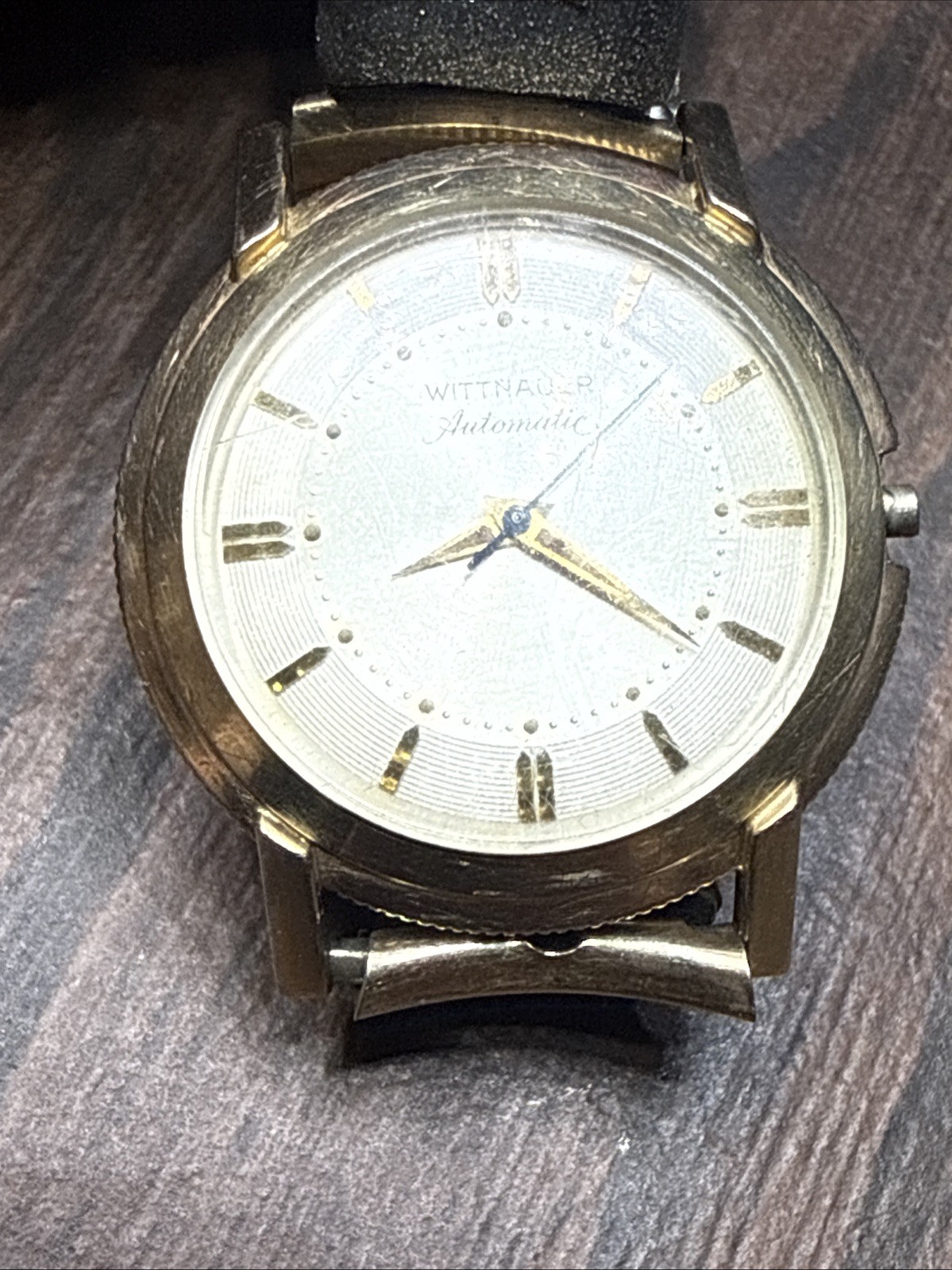 Vintage Wittnauer Automatic Mens Watch 10K Gold Filled Bezel Stainless