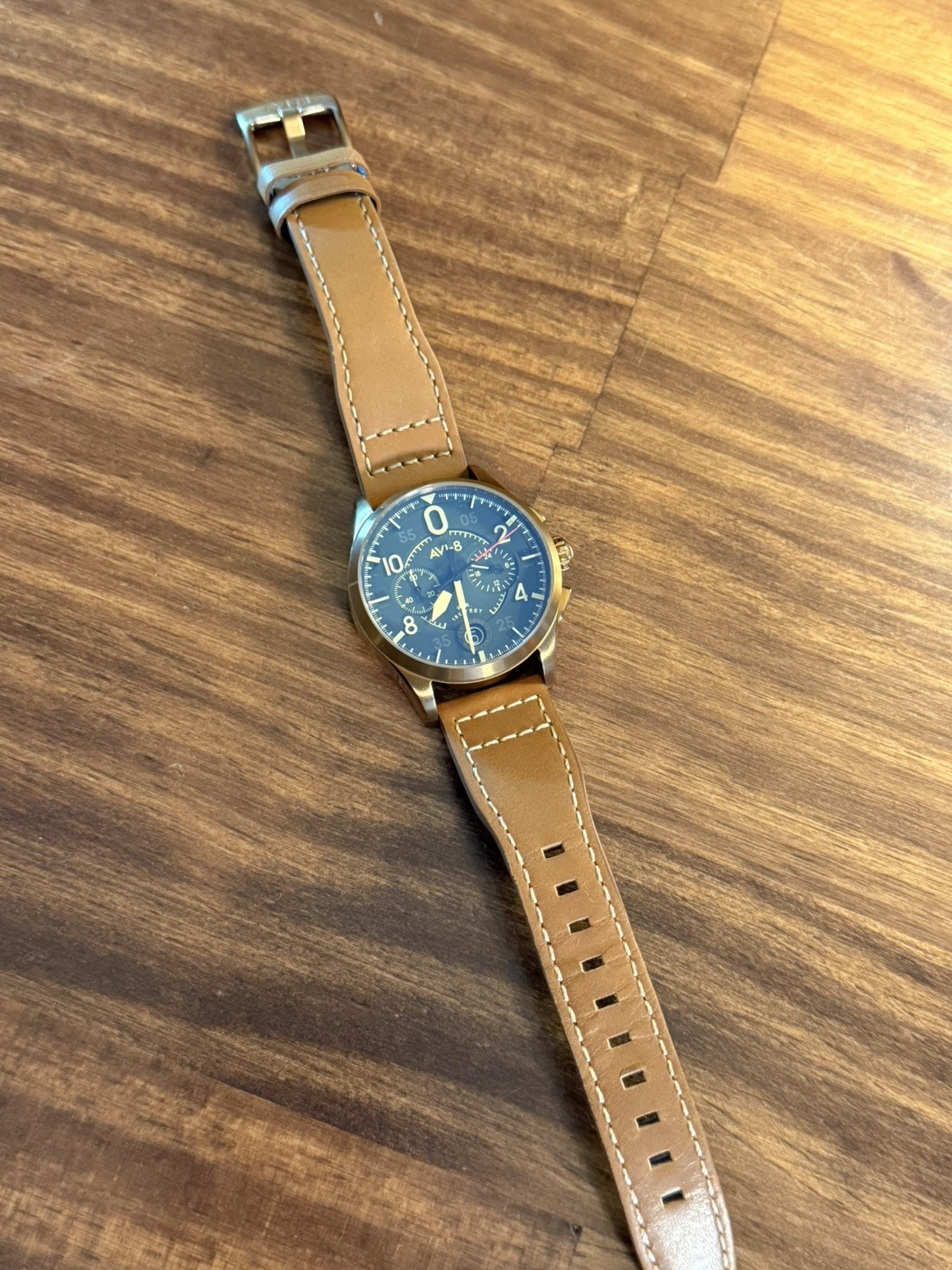 AVI-8 Spitfire Lock Meca-Quartz Chronograph AV-4089-02 Bronze Green 42mm