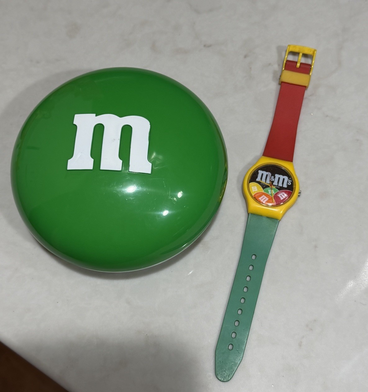 1987 M&Ms Quartz Watch WORKS Japan Movement Silicone Band Vintage M & M Mars 34