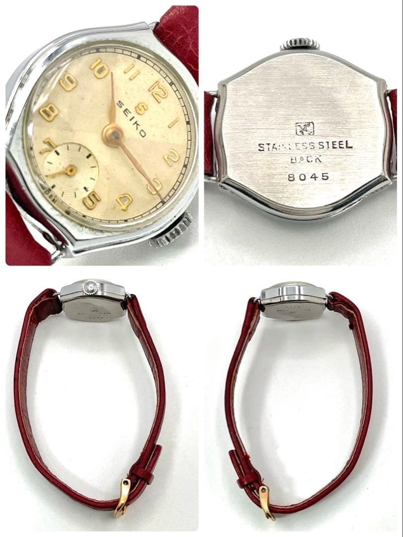 Rare SEIKO S Mark Hand wound Watch Working Small Second Showa Retro