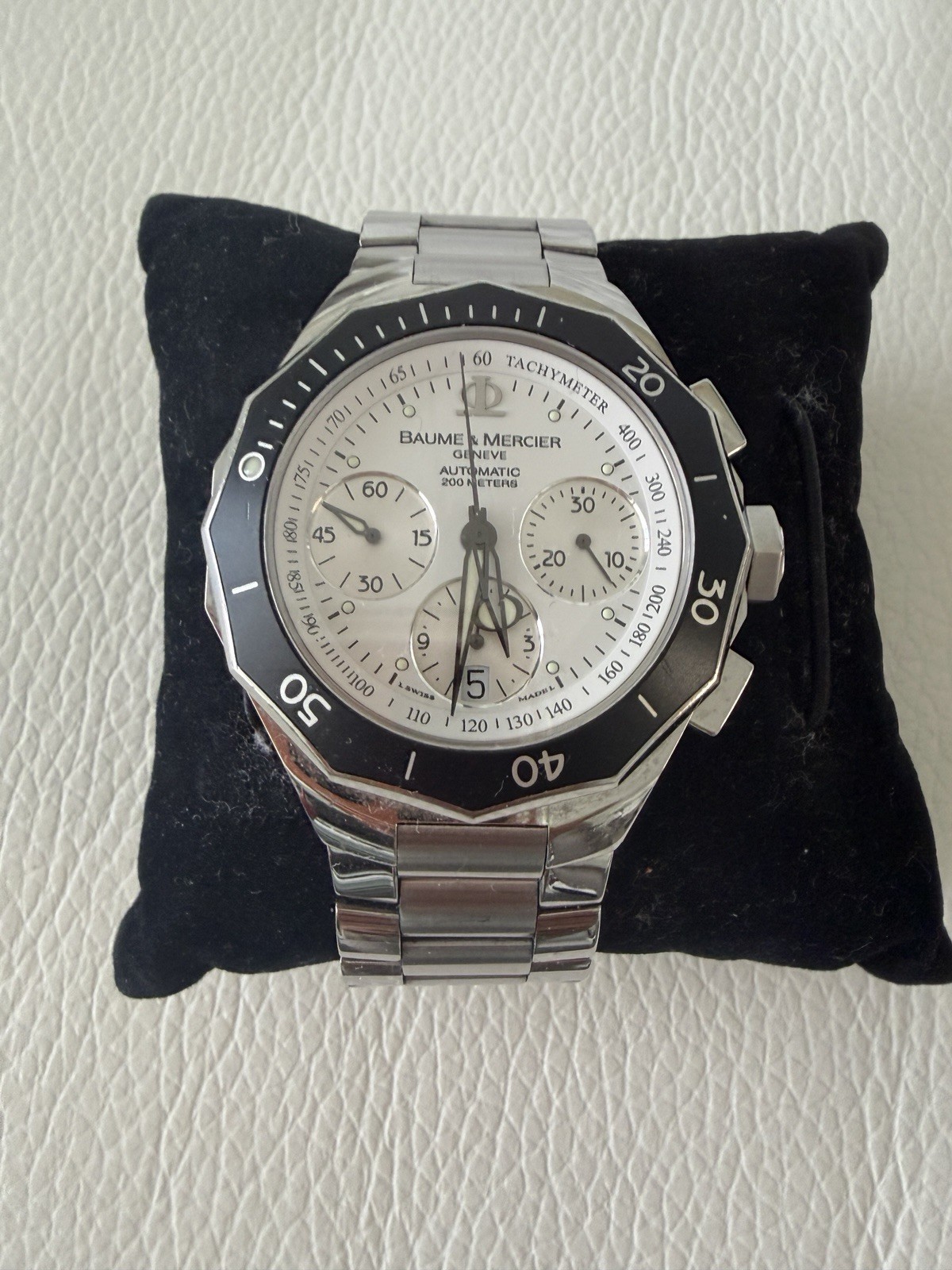 Baume & Mercier Riviera Auto Chronograph 40mm White Dial 200m SS Bracelet