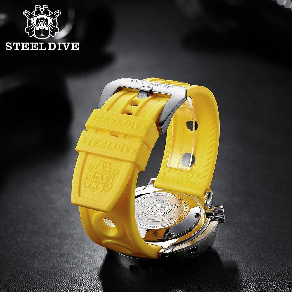 STEELDIVE SD2201 — Rubber Material 20MM 22MM Replacement Strap Only