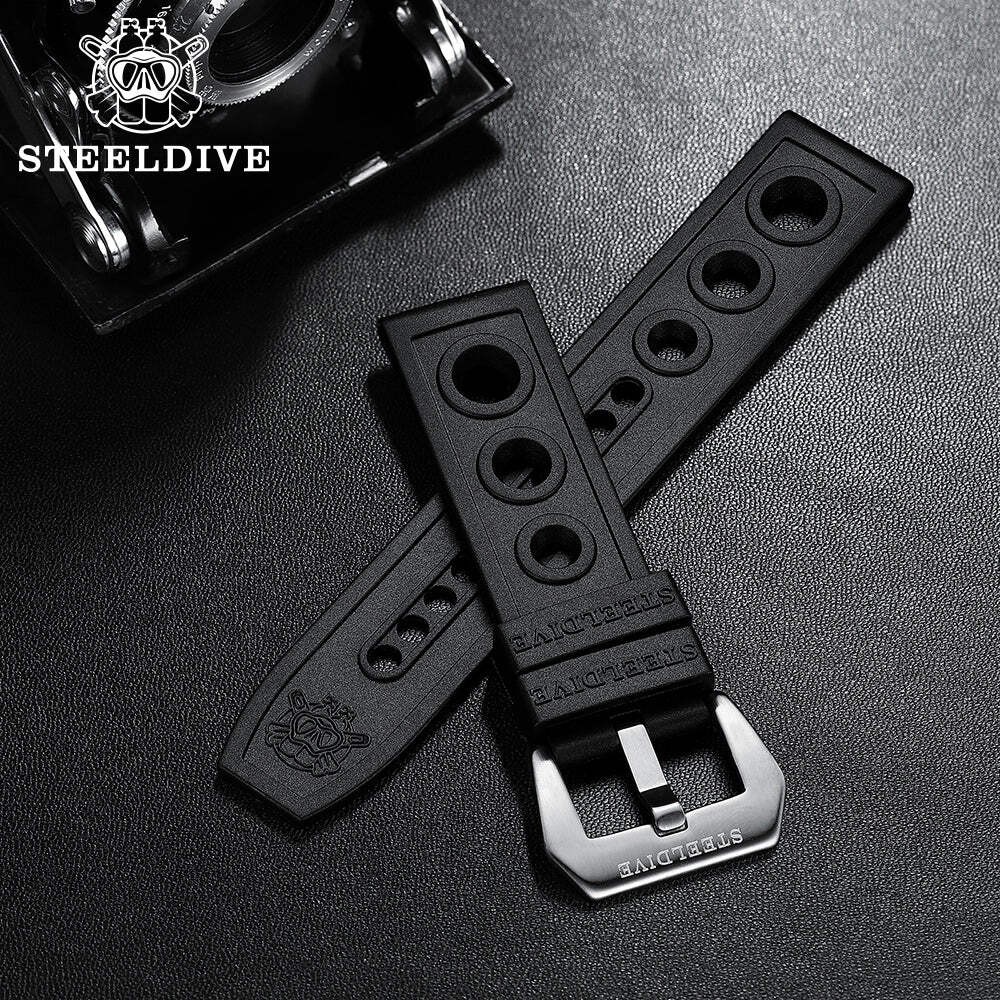 STEELDIVE SD2201 — Rubber Material 20MM 22MM Replacement Strap Only
