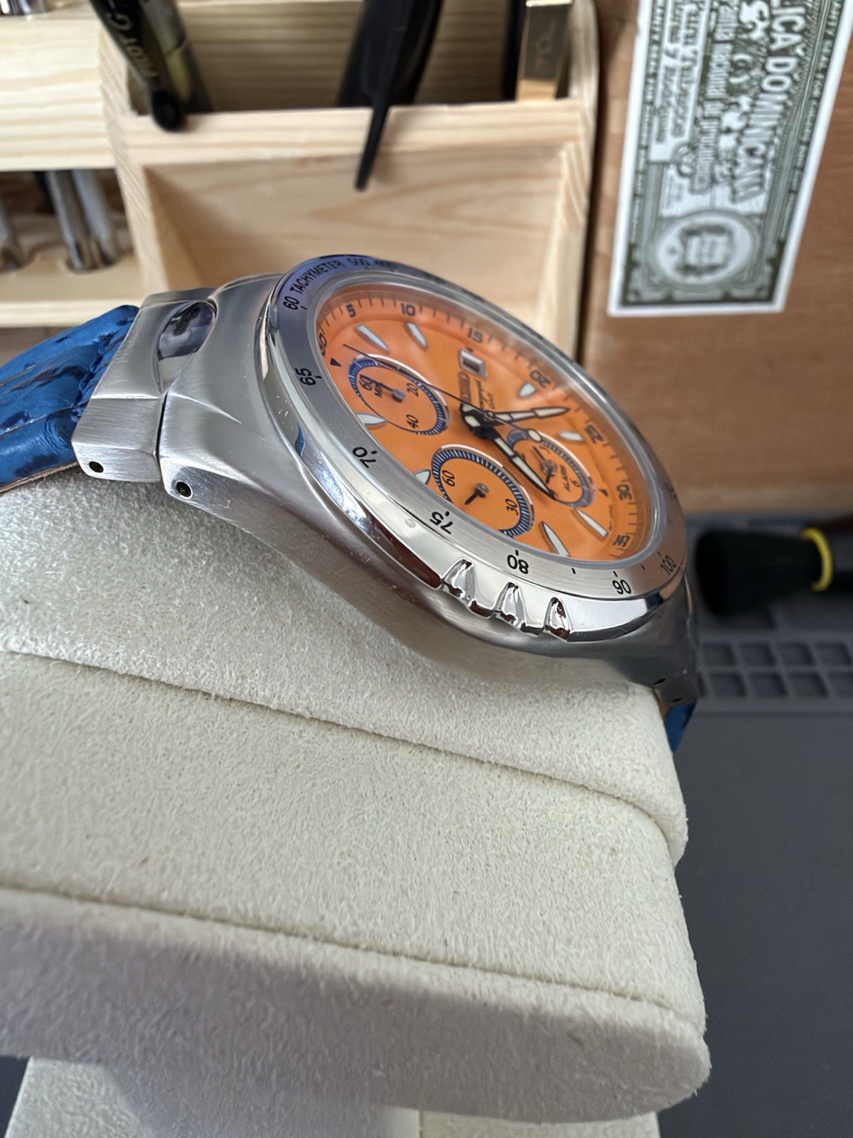 SEIKO NEO-VINTAGE Macchina Sportiva Chronograph Quartz Orange Dial 100m 38mm