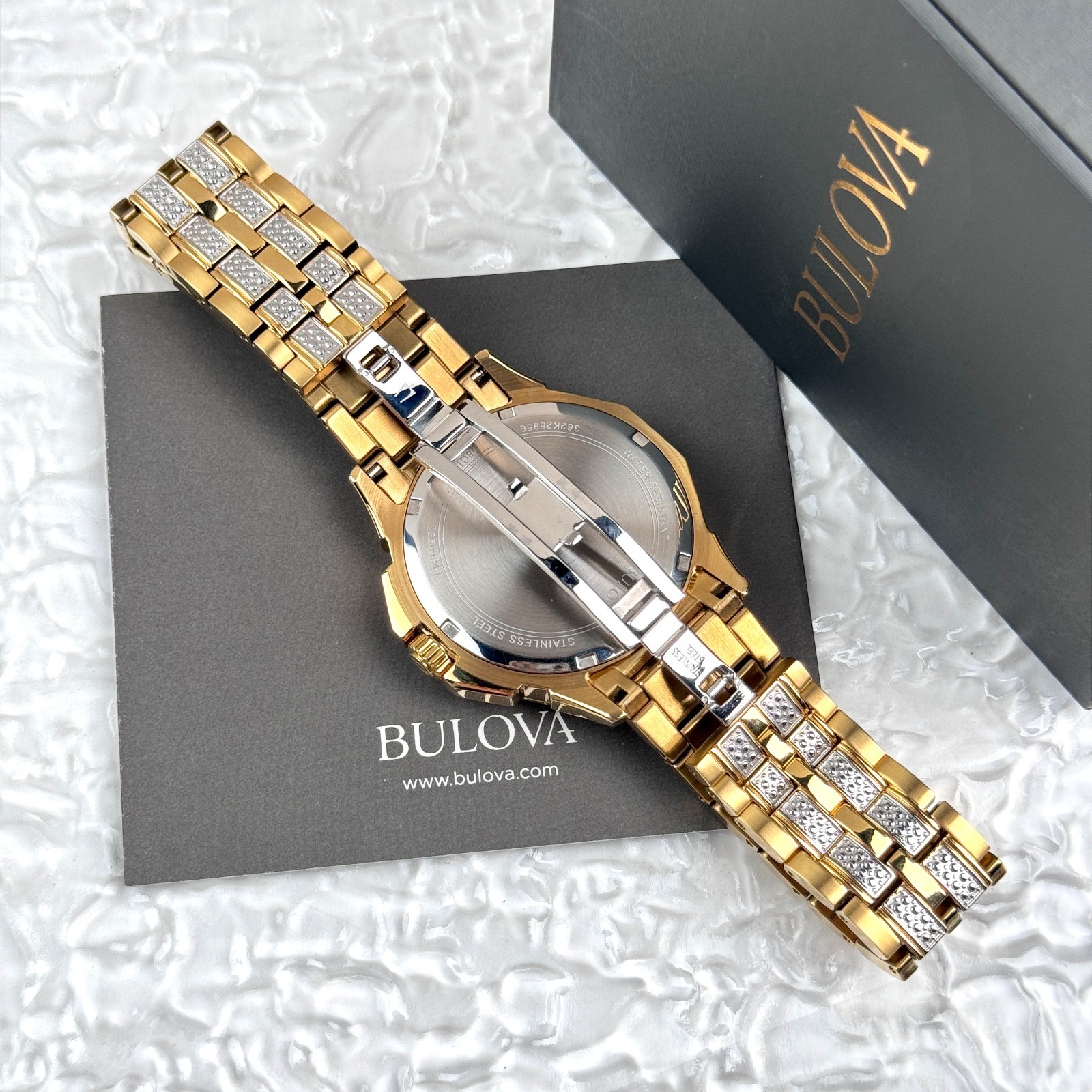 Bulova Octava Gold-Tone Crystal 41.5MM Quartz Stainless Steel Men’s Watch 98C126