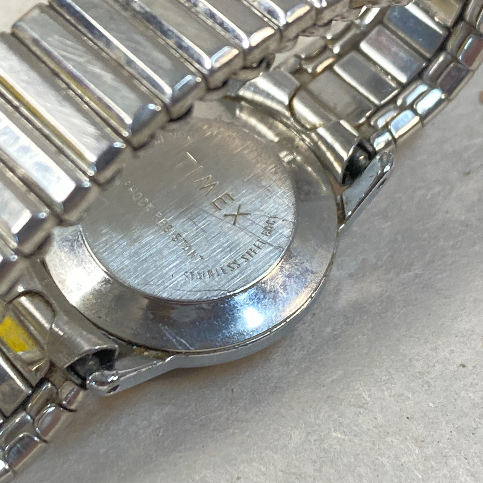 Vintage Ladies Timex Watch Chrome Plated Bezel Stainless Steel Parts or Repair