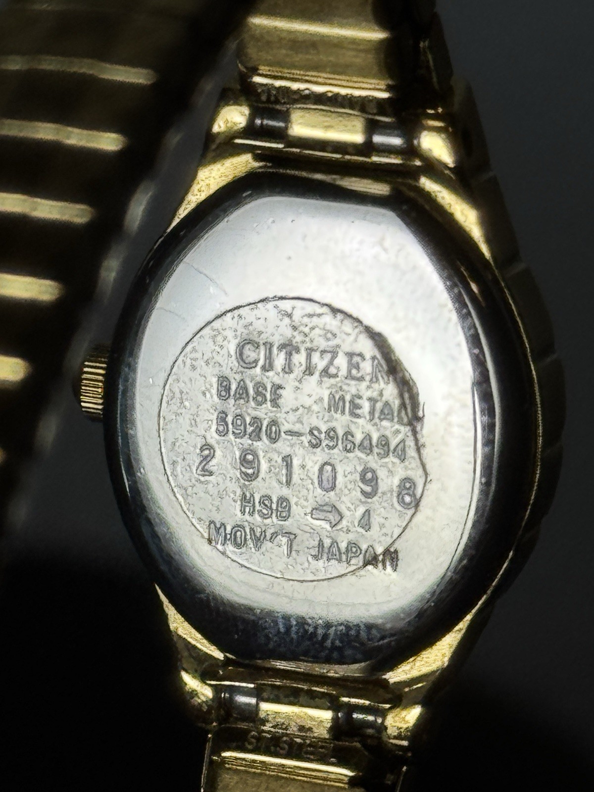 Citizen Watch Women 17mm Champagne Dial Gold Tone Oval 5920-S96494