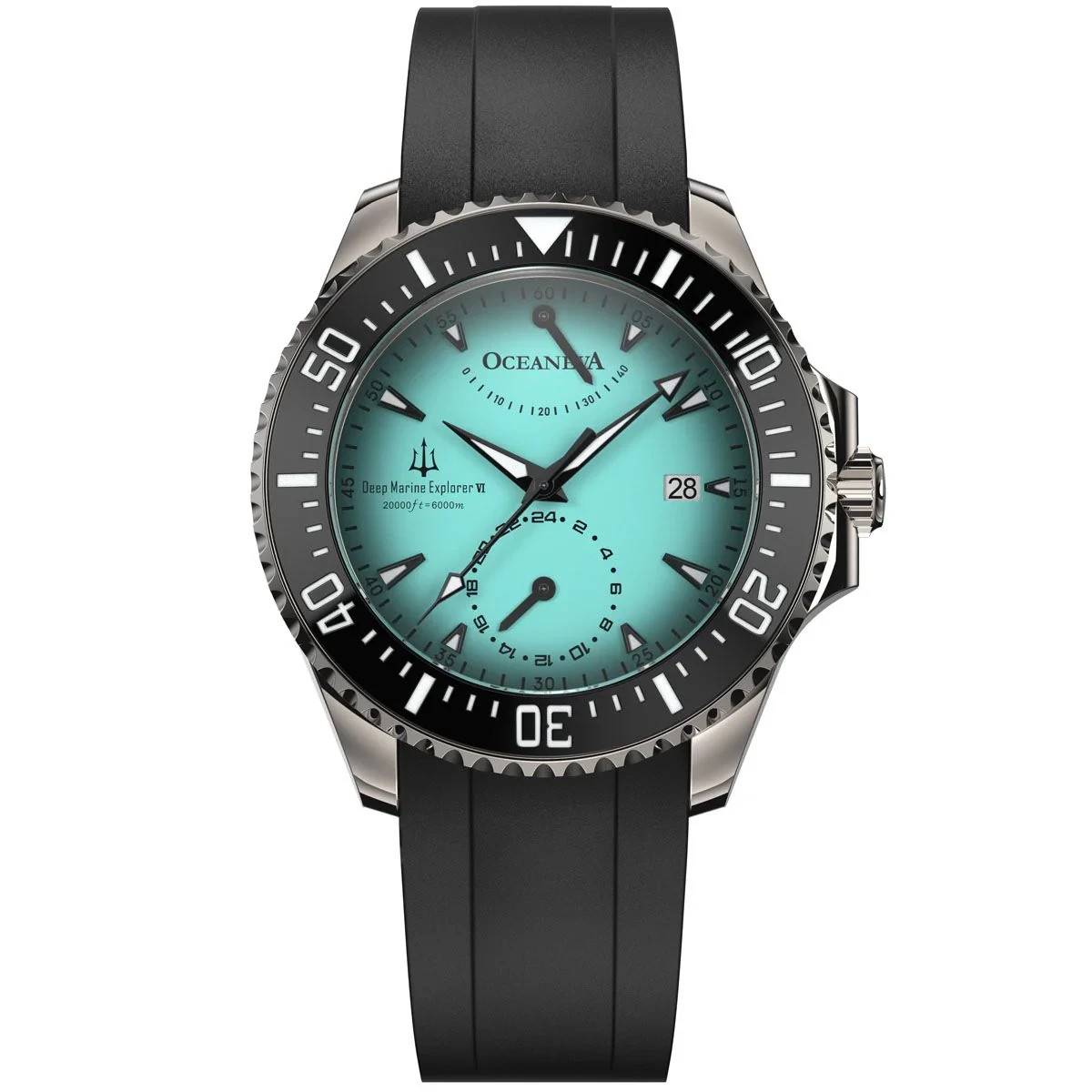 Oceaneva Power Reserve 6000m Automatic Grade 5 Titanium Watch Yellow
