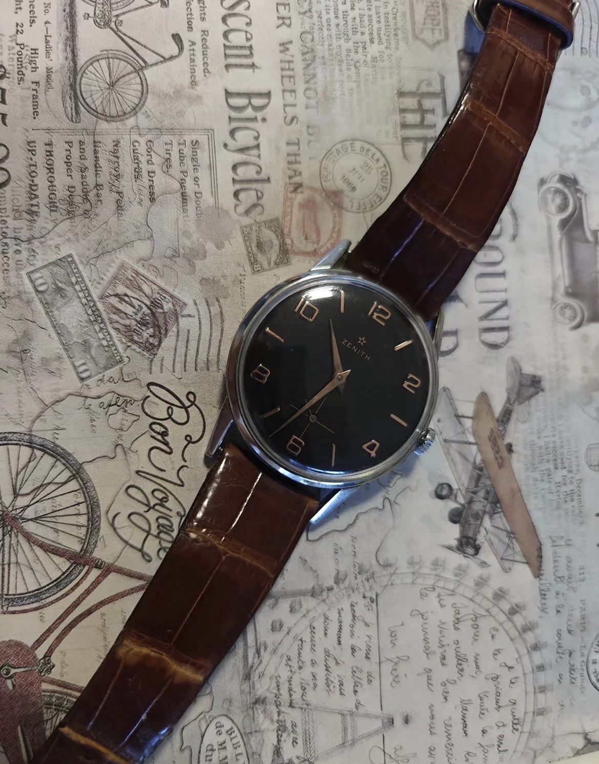 Zenith Vintage Manual Wind Small Seconds Dress Watch – Black Dial – 34mm