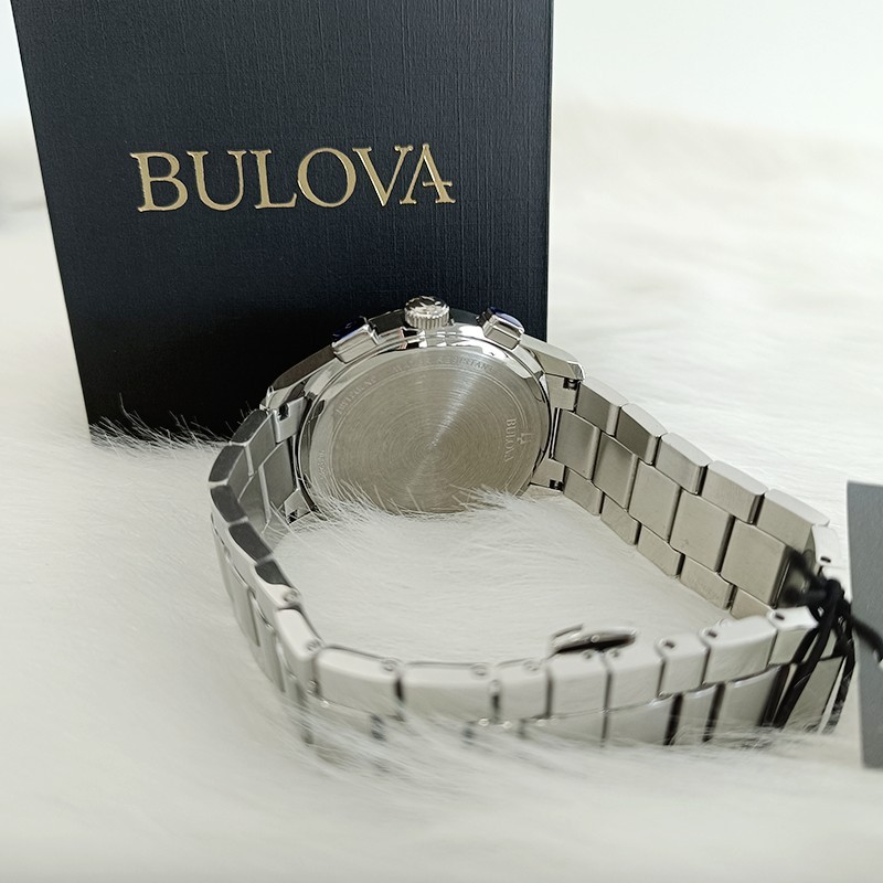 Men Bulova Wilton Black Dial Stainless Steel Classic 96B288 Quartz Watch 46.5mm